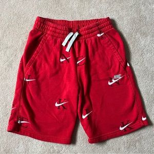 Boys Red Nike Sportswear Club Allover Print Shorts